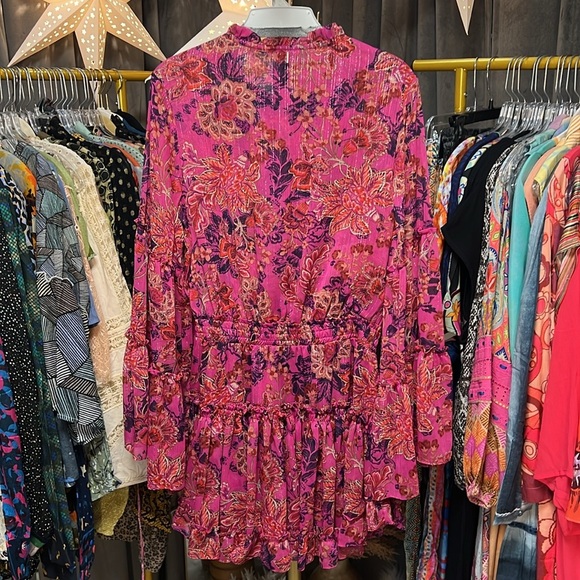 MISA Leeva Mini Dress in Fuchsia Batik New With Tags. - Picture 9 of 11